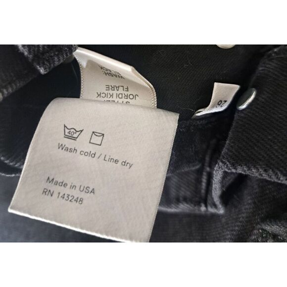 Reformation Jeans Womens Size 26 JORDI KICK FLARE offblack Button Fly Jean - Picture 9 of 9